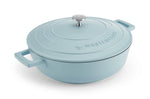Sauteuse ronde MasterClass compatible induction en fonte d'aluminium 4L - Bleu