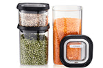 Set de 3 boîtes de conservation Gefu Pantry en verre borosilicate + 9 étiquettes autocollantes