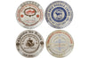 Set de 4 assiettes à fromage Artesà Creative Tops Gourmet en porcelaine motifs vintages