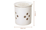 Boîte de conservation d'ails KitchenCraft Idilica en grès crème + couvercle à râpe intégrée