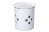 Boîte de conservation d'ails KitchenCraft Idilica en grès crème + couvercle à râpe intégrée