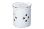 Boîte de conservation d'ails KitchenCraft Idilica en grès crème + couvercle à râpe intégrée
