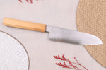 Couteau santoku 18cm japonais artisanal Hado Ginsan Cherry damassé