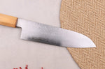 Couteau santoku 18cm japonais artisanal Hado Ginsan Cherry damassé