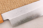 Couteau santoku 18cm japonais artisanal Hado Ginsan Cherry damassé
