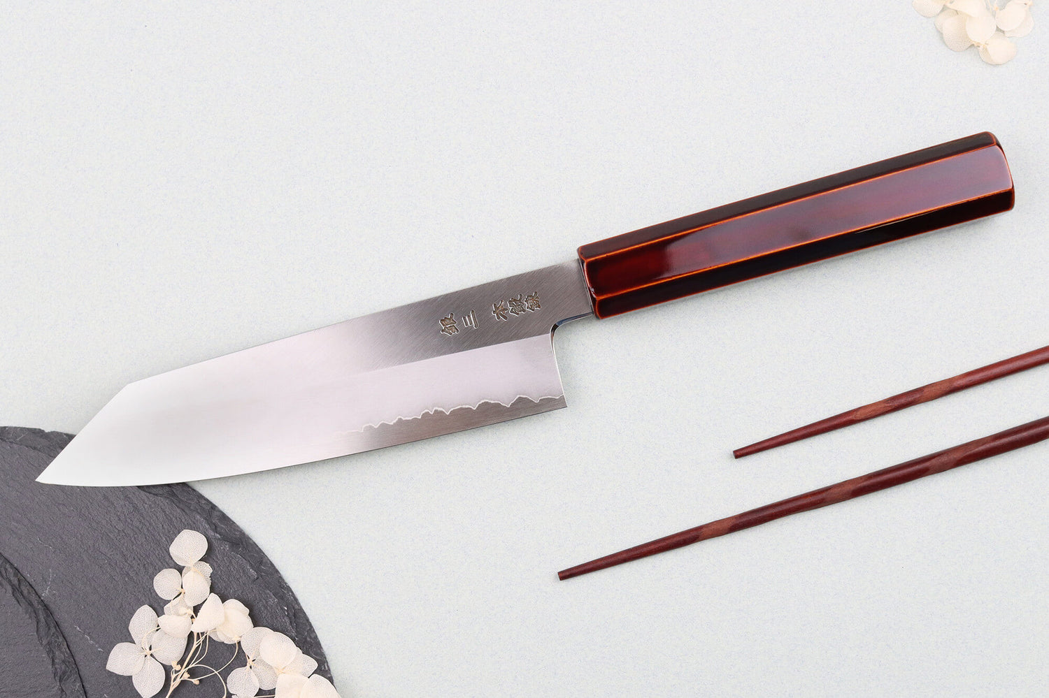 Couteau santoku kiritsuke 18cm japonais artisanal Hado Ginsan Kijiro