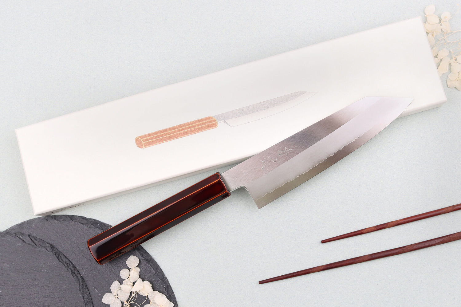 Couteau santoku kiritsuke 18cm japonais artisanal Hado Ginsan Kijiro