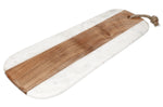 Planche de service Artesà en marbre blanc et bois d'acacia 46x20cm