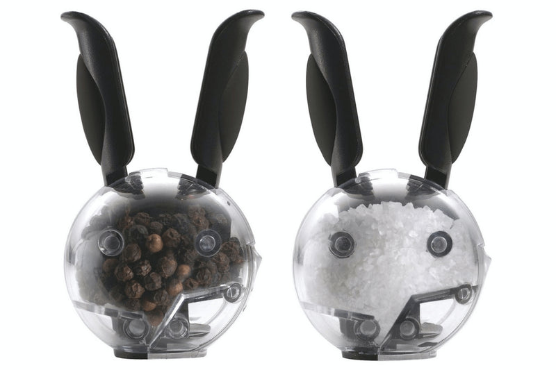 Set de moulins à poivre et à sel magnétiques Chef'n Mini Magnetic en polymère noir