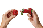 Equeuteur de fraise Chef'n StemGem en acier inox rouge