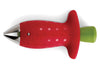Equeuteur de fraise Chef'n StemGem en acier inox rouge