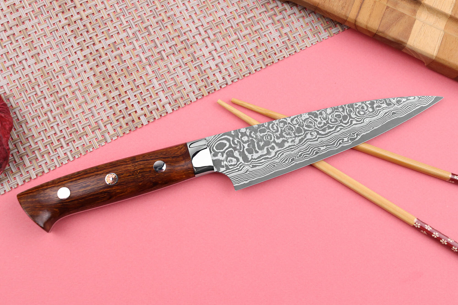 Couteau universel japonais Takeshi Saji R2 Damas Mosaïque 15cm