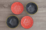 Set de 4 bols KitchenCraft en céramique Red And Black design diamètre 15cm