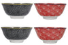Set de 4 bols KitchenCraft en céramique Red And Black design diamètre 15cm