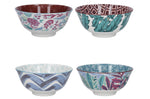 Set de 4 bols KitchenCraft en céramique Vibrance design diamètre 15cm