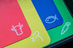Set de 4 planches à découper KitchenCraft en polymère flexible multicolore 38x32,5cm