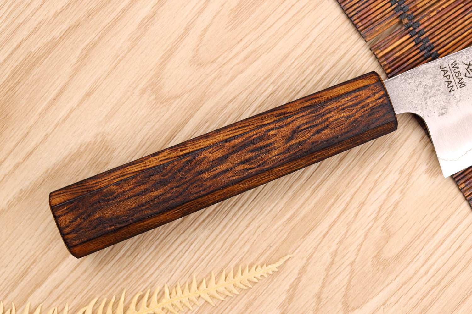 Couteau bunka japonais artisanal Wusaki Yoshi G3 chêne 17cm
