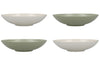 Set de 4 bols à pâtes KitchenCraft en grès émaillé vert et blanc diamètre 22cm