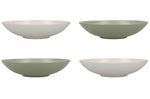Set de 4 bols à pâtes KitchenCraft en grès émaillé vert et blanc diamètre 22cm