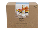 Set de 4 coquetiers KitchenCraft en porcelaine motifs arc-en-ciel