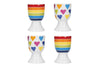 Set de 4 coquetiers KitchenCraft en porcelaine motifs arc-en-ciel