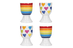 Set de 4 coquetiers KitchenCraft en porcelaine motifs arc-en-ciel