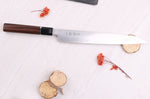 Couteau sujihiki kiritsuke 27cm japonais artisanal Sukenari HAP40 San Maï manche en bois de rose