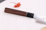 Couteau sujihiki kiritsuke 27cm japonais artisanal Sukenari HAP40 San Maï manche en bois de rose