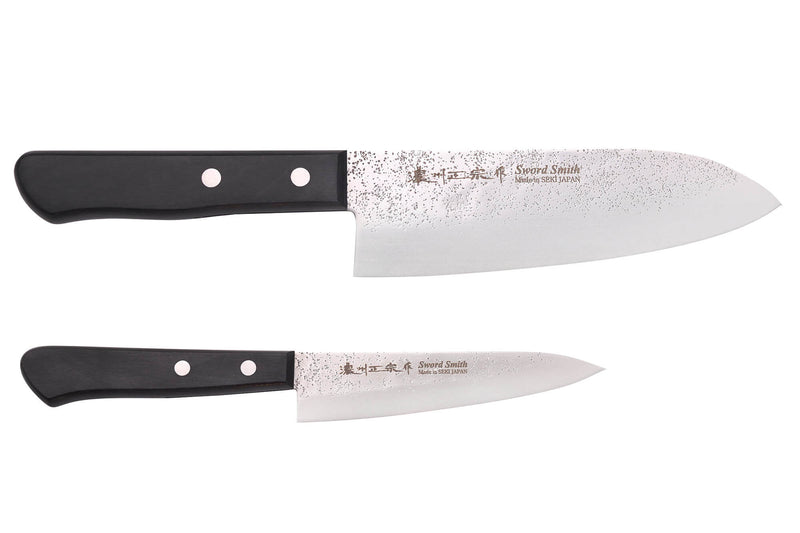 Coffret 2 couteaux japonais Satake Cutlery Nashiji santoku + office