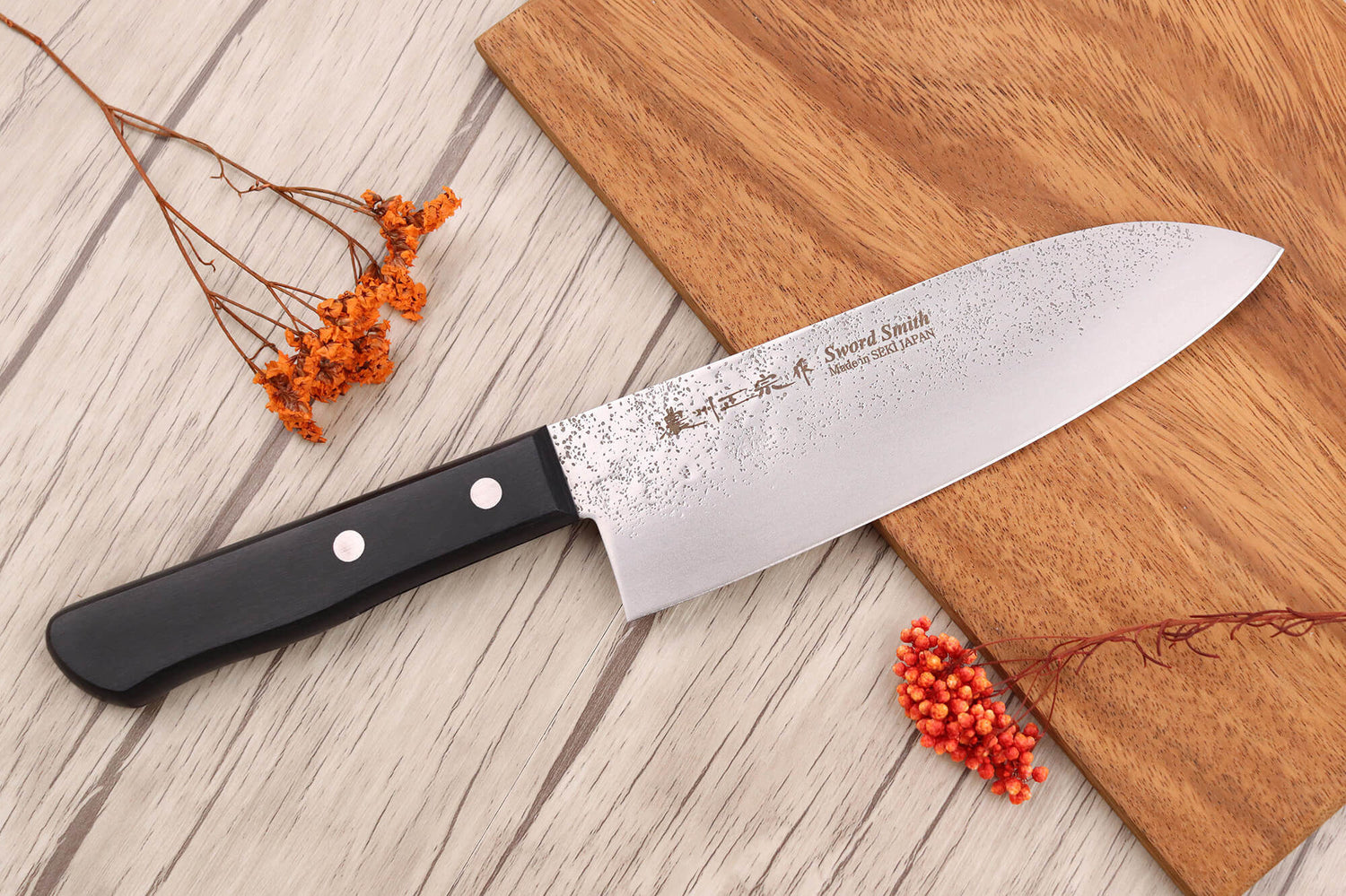 Coffret 3 couteaux japonais Satake Cutlery Nashiji santoku + nakiri + office