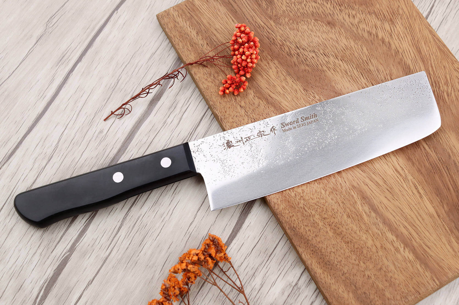 Coffret 3 couteaux japonais Satake Cutlery Nashiji santoku + nakiri + office