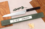 Couteau sujihiki 24cm japonais artisanal Sukenari ZDP-189 San Maï manche en ébène
