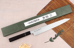 Couteau sujihiki 27cm japonais artisanal Sukenari ZDP-189 San Maï manche en ébène