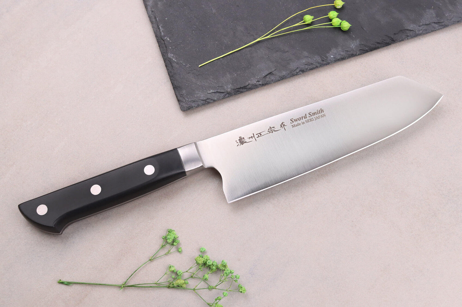 Coffret 3 couteaux japonais Satake Cutlery ABS bunka 20cm + bunka 17cm + universel 13,5cm