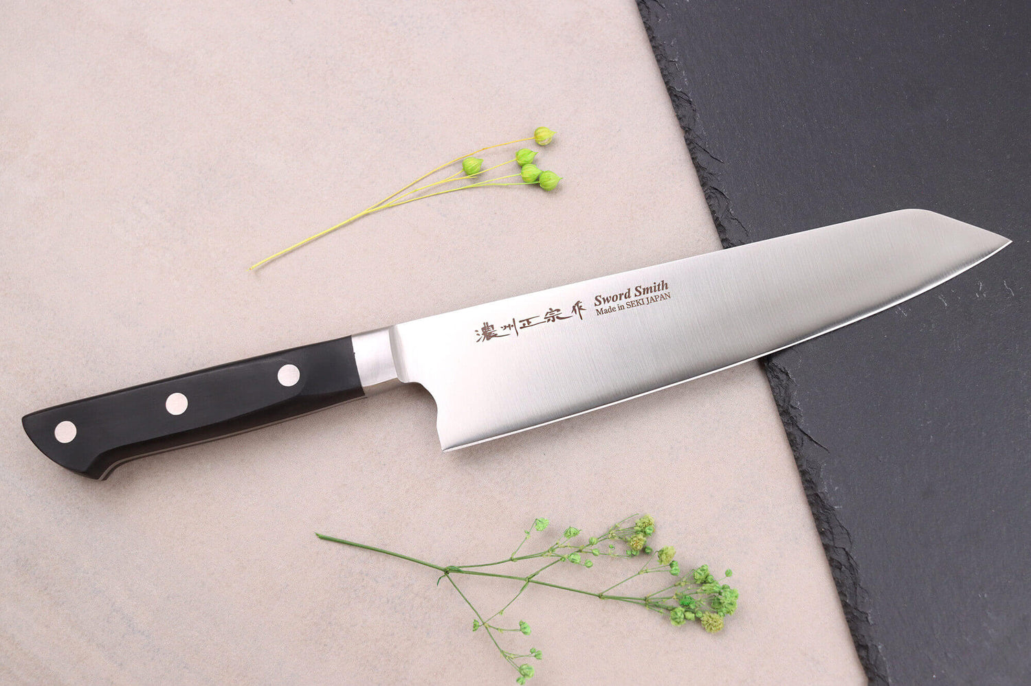 Coffret 3 couteaux japonais Satake Cutlery ABS bunka 20cm + bunka 17cm + universel 13,5cm