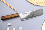 Couteau nakiri japonais artisanal Wusaki Unagi AUS10 damas 16,5cm manche chêne