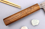 Couteau nakiri japonais artisanal Wusaki Unagi AUS10 damas 16,5cm manche chêne