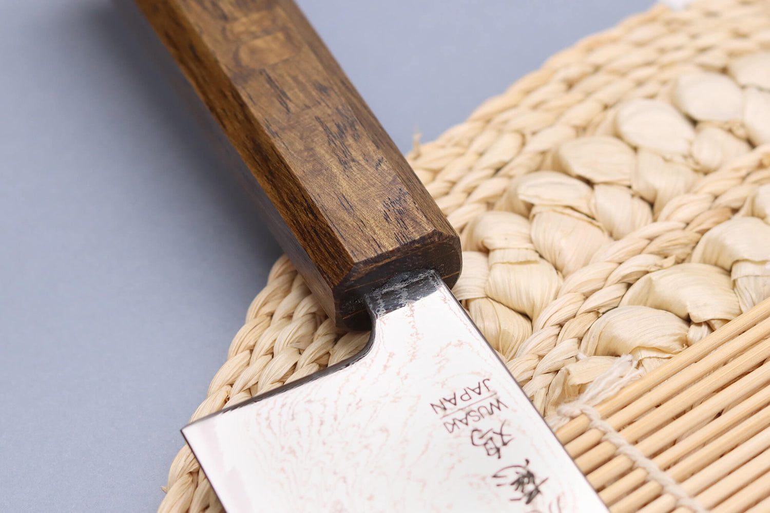 Couteau nakiri japonais artisanal Wusaki Unagi AUS10 damas 16,5cm manche chêne