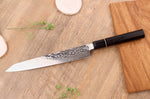 Couteau sujihiki kiritsuke 24cm japonais artisanal Sukenari ZDP-189 damas manche en ébène