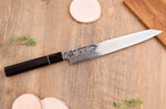 Couteau sujihiki kiritsuke 24cm japonais artisanal Sukenari ZDP-189 damas manche en ébène