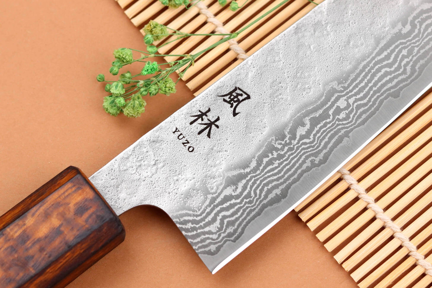 Couteau bunka 17,5cm japonais artisanal Yuzo Enju Damas 440C