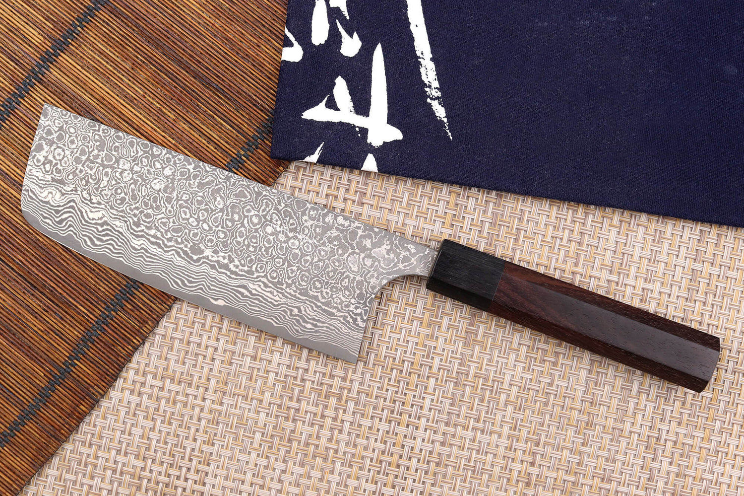 Couteau nakiri japonais artisanal Masakage Kumo 16,5cm damas 63 couches