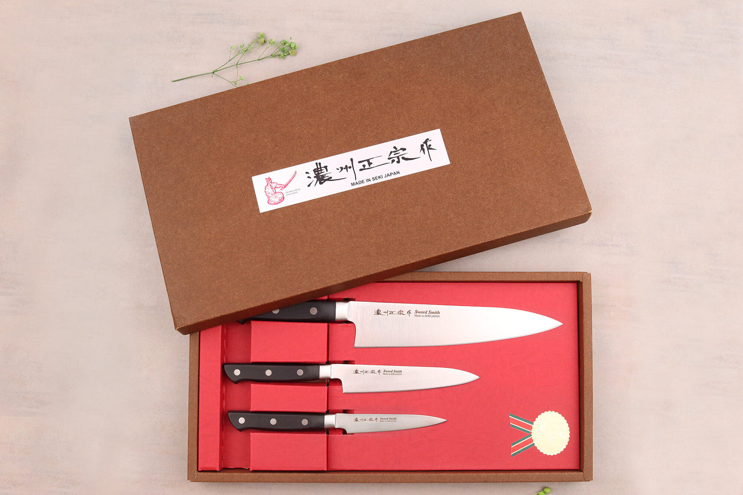 Coffret 3 couteaux japonais Satake Cutlery ABS chef + universel + office