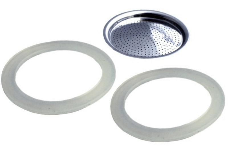 Filtre de rechange pour cafetière italienne Gefu Nando 6 tasses + 2 joints d'étanchéité