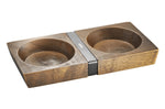Présentoir de moulins Gefu X-Plosion taille M en bois d'acacia - 2 emplacements