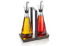 Set de 2 distributeurs à vinaigre et à huile Gefu X-Plosion en verre 250ml + support acacia