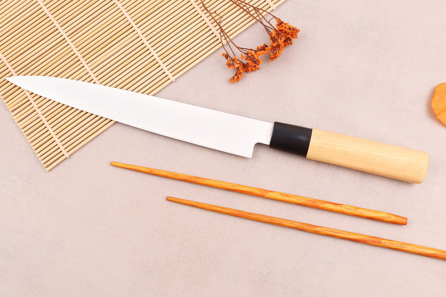 Couteau à sashimi 21cm japonais Satake Cutlery Tsuchime en magnolia