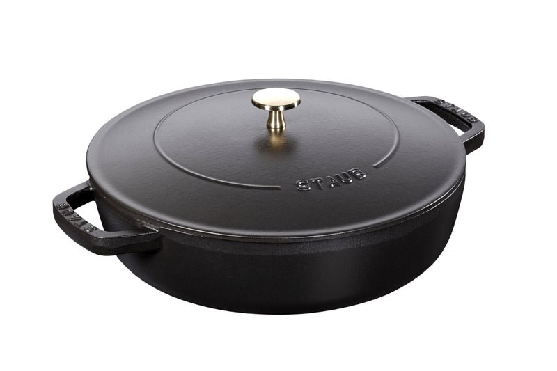 Sauteuse Staub Chistera en fonte émaillée noir mat - 24 cm