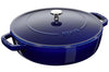 Sauteuse Staub Chistera en fonte émaillée bleu intense - 28 cm