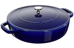 Sauteuse Staub Chistera en fonte émaillée bleu intense - 28 cm